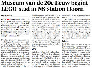 Brick City in Noordhollands Dagblad 16 jan 2025